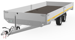 Remorque porte voiture avec surface pliée 400x200 UNITRAILER TEMPO 4020  PTAC 3000 KG - Planet Remorques